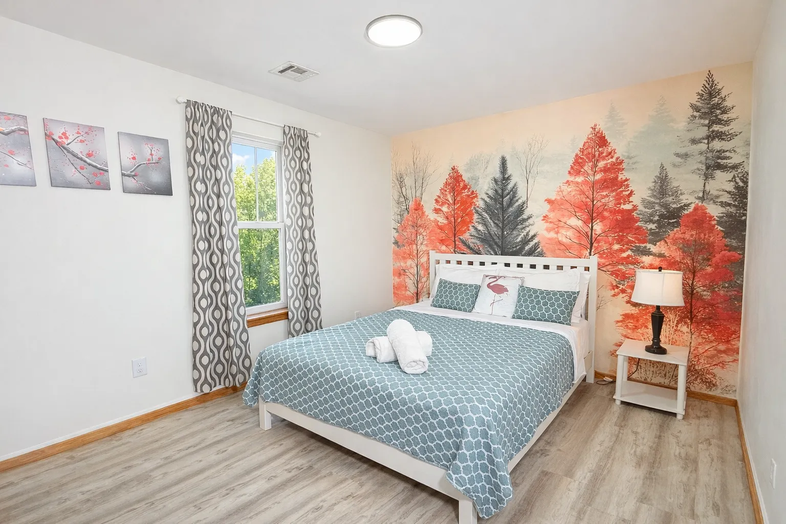 White bedroom on 3rd floor