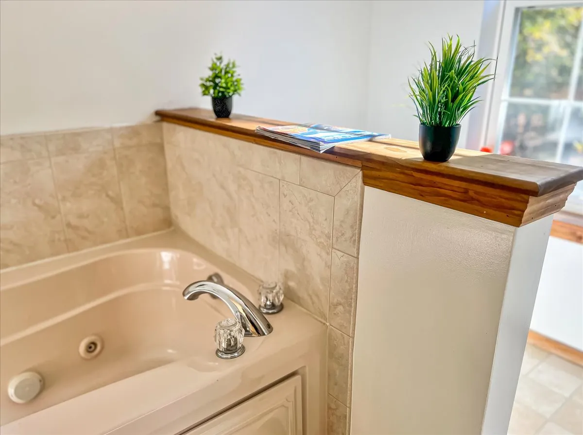 Bathroom with grey tiles